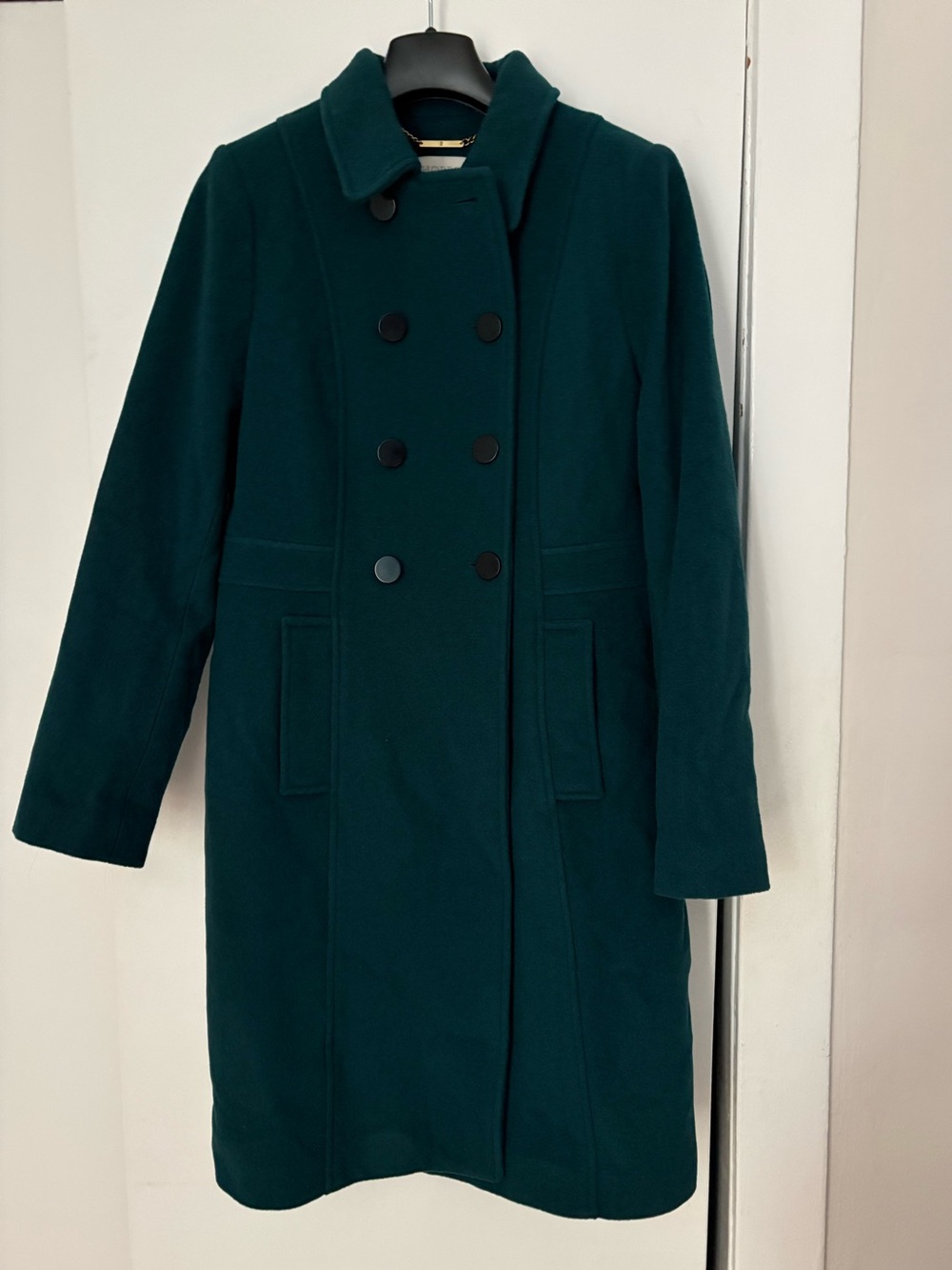 Hobb’s London Jude Double Breasted Teal Wool Coat - Picture 8 of 11
